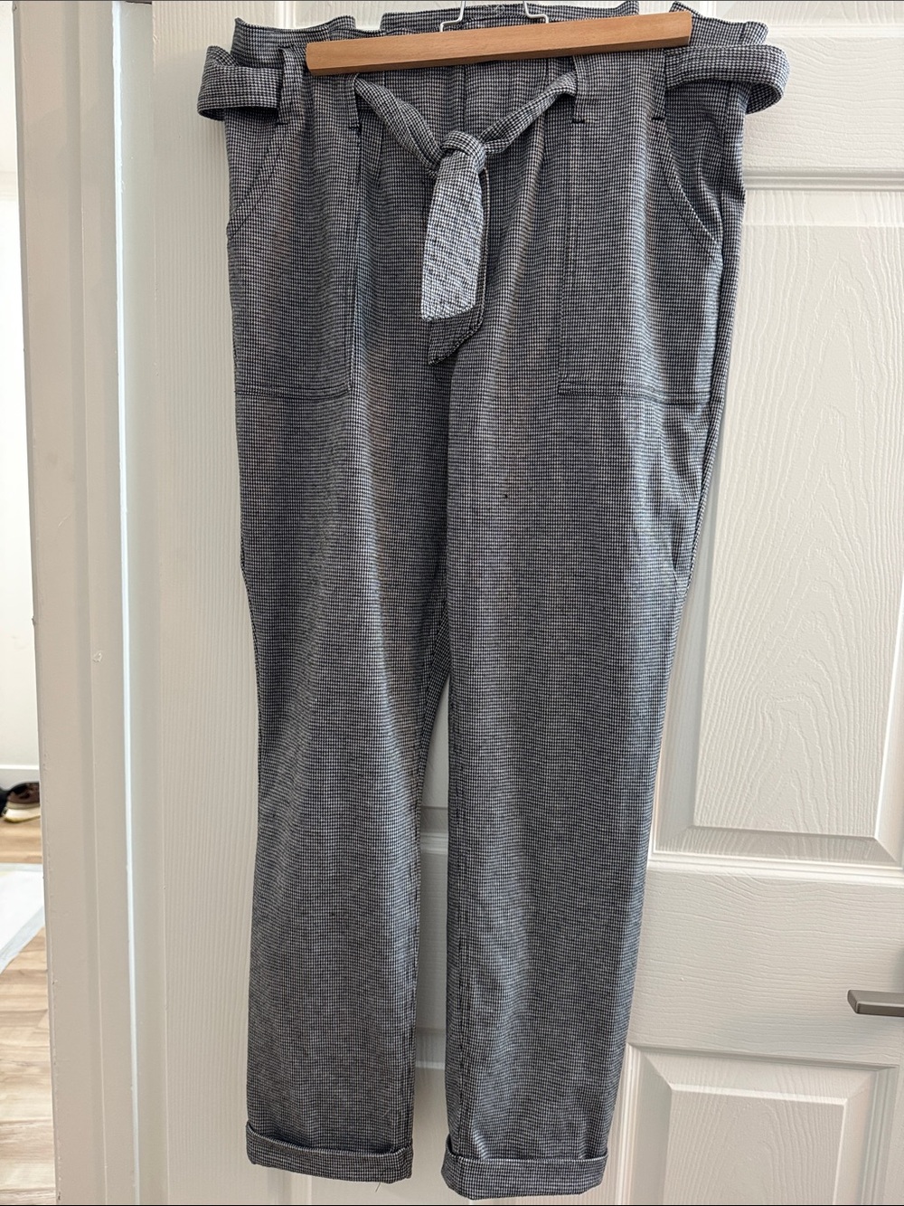 Women’s Gray Casual Tie-Waist Pants